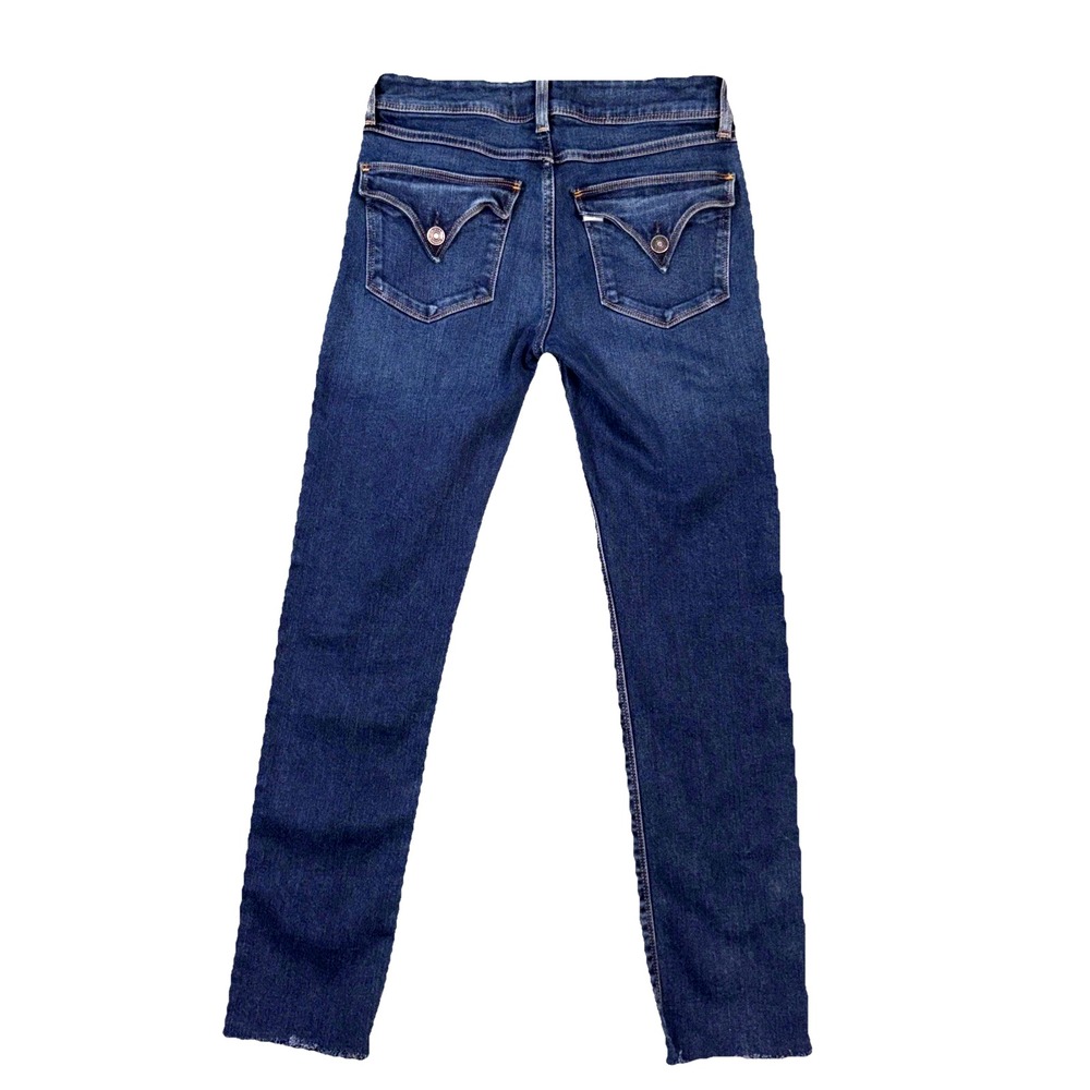 Hudson Jeans‎ Women 25 Dark Wash Collin Skinny Stretch Denim Low Rise Raw Hem - Picture 2 of 14